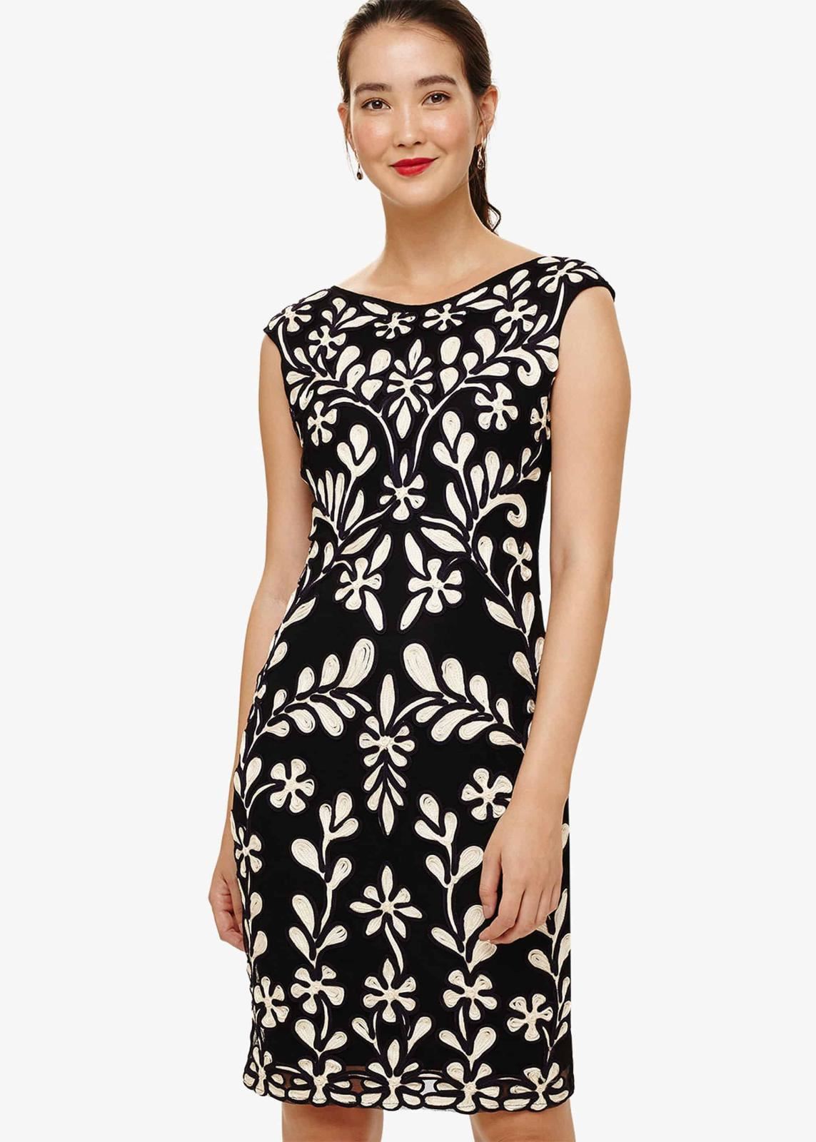 Phase Eight Emelia Tapework Lace Pencil Dress Black Multi Size UK6 RRP199
