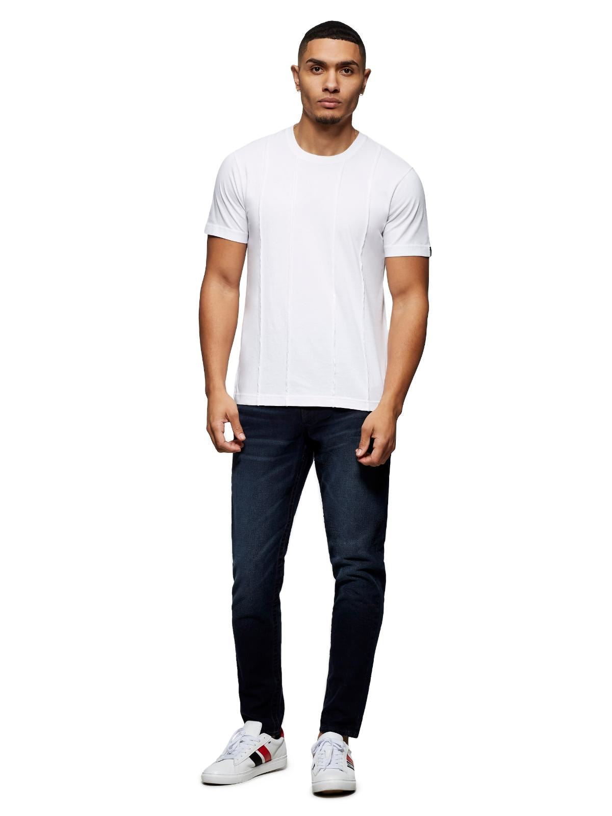 TRUE RELIGION Men's Short Sleeve Crew Neck Pin Tuck T-shirt White XS BNWT RRP69
