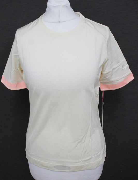 RAPHA Women's White/Pink Crew Neck Short Sleeve Merino T-Shirt Size XS BNWT