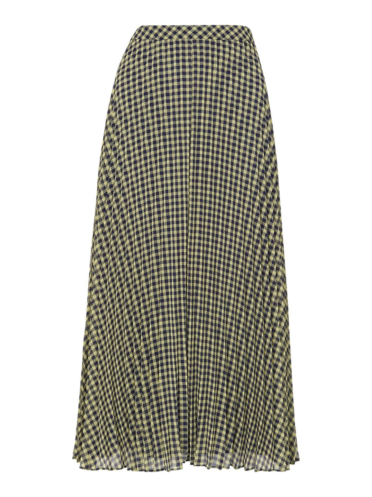 WHISTLES Ladies Navy/Multi Midi Length Gingham Pleated Skirt RRP139 UK4 NEW