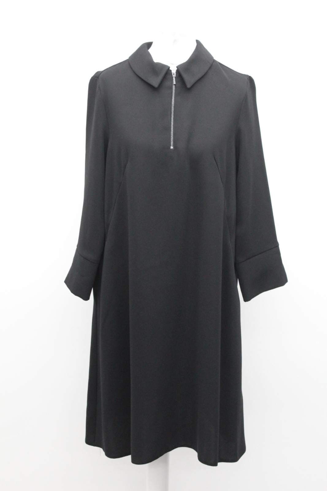 PHASE EIGHT Ladies Black Magdelena Collared 3/4 Sleeve Shift Dress UK8 NEW