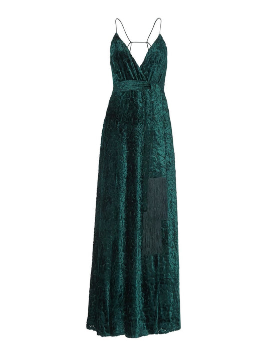 WHISTLES Velvet Devore Maxi Dress Dark Green UK4 RRP399 BNWT