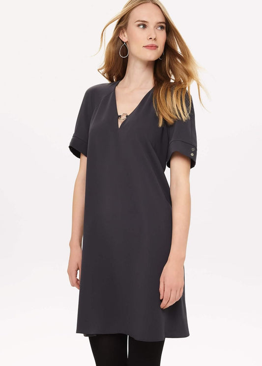 Phase Eight Jodie Ring Swing Short Sleeve Swing Dress Grey Size UK10 RRP89