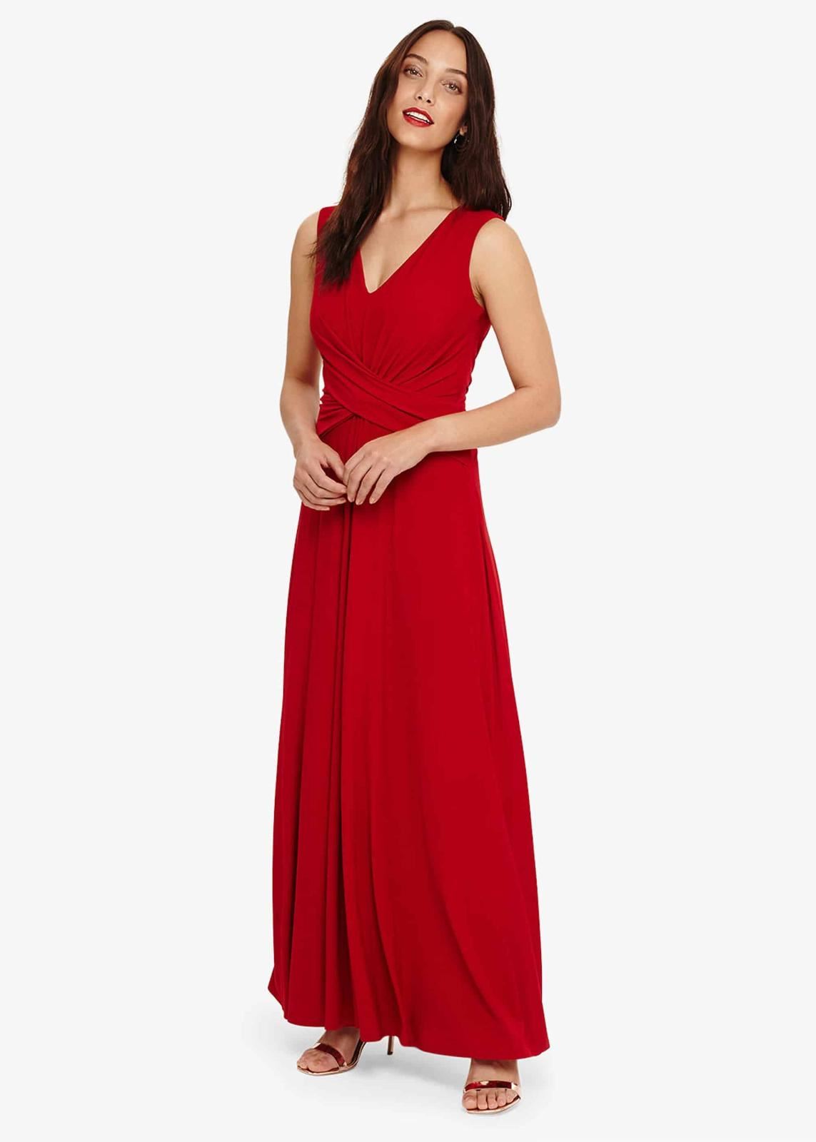 Phase Eight Livi Maxi Bridesmaid Sleeveless Dress Scarlet Size UK10 RRP120