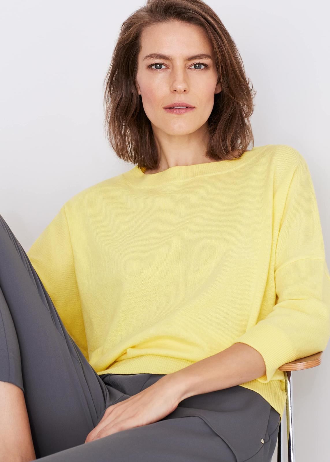 Phase Eight Shanelle Plain 3/4 Sleeve Jumper Lemon M RRP69