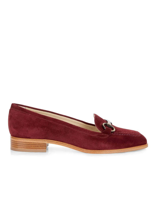 Hobbs Monica Loafer Suede Shoe Dark Claret EU36 UK3 RRP159