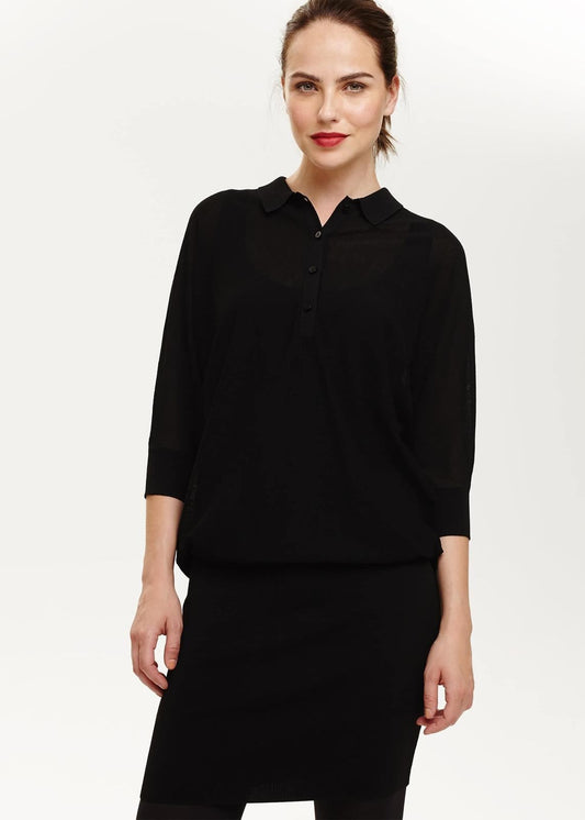 Phase Eight Becca Knitted Shirt Dress Black Size UK8 RRP89