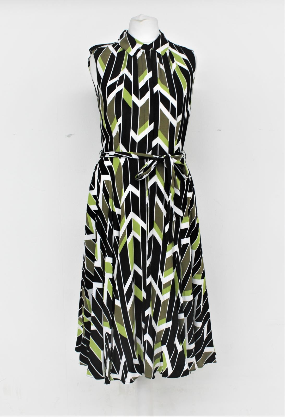 HOBBS Ladies Lime Green Multi Collared Sleeveless Rowena Dress UK8 BNWT RRP139