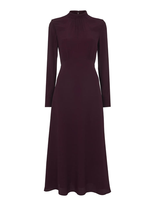 WHISTLES Ruby Dress Burgundy Red Long Sleeved Crew Neck UK6 BNWT RRP159