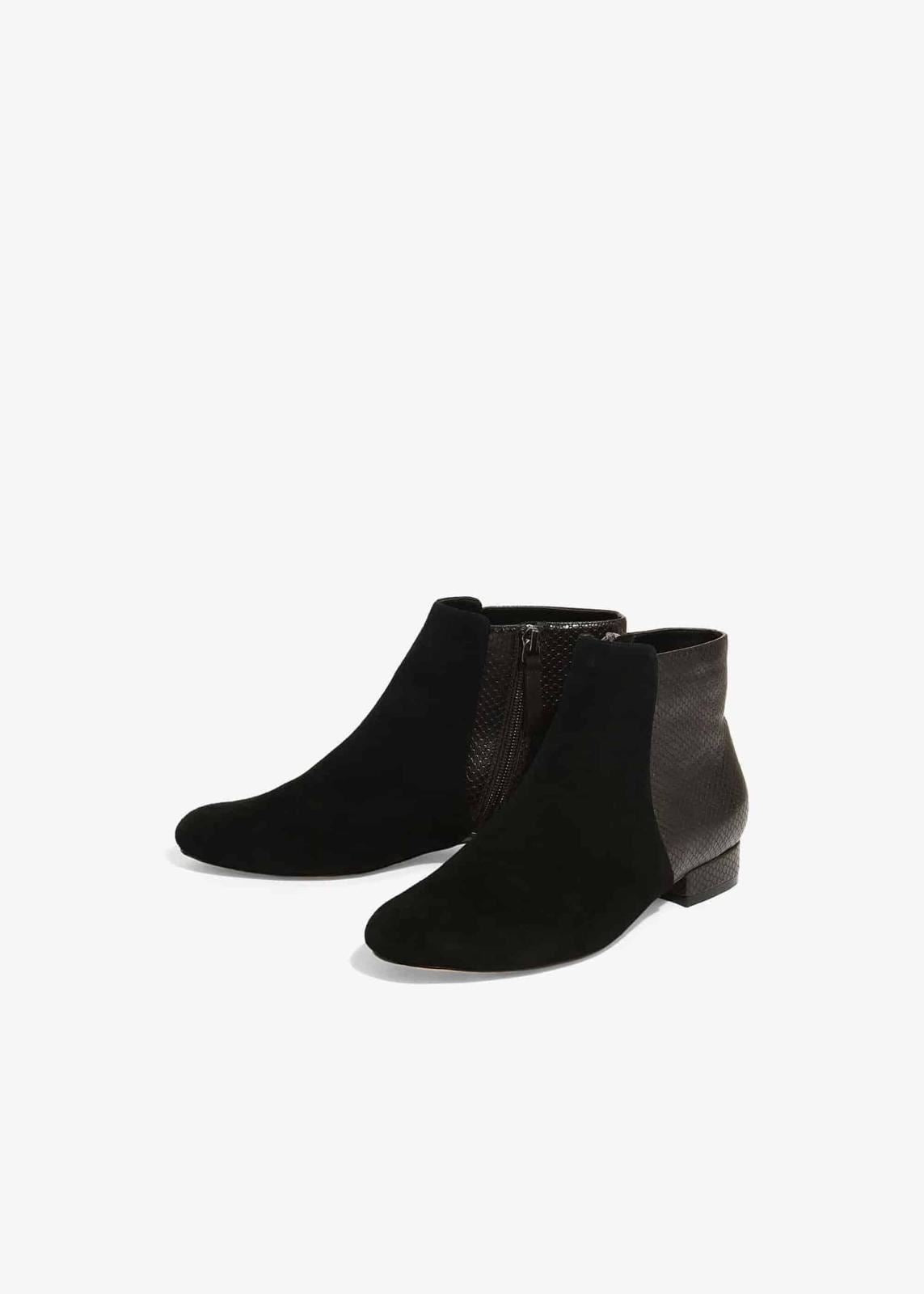 Phase Eight Suede Shoes Tammy Textured Flat Boots Black EU36 UK3 RRP140