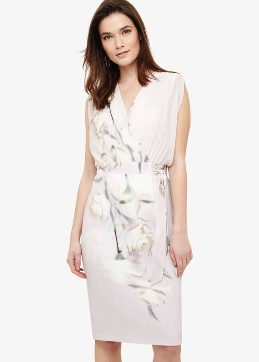 Phase Eight Sorell Wrap Floral Print Wrap Dress Pale Iris Size UK10 RRP130