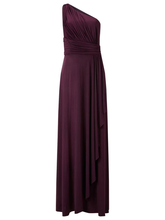PHASE EIGHT Ladies Grape Purple One Shoulder Saffron Maxi Dress Size UK8 BNWT