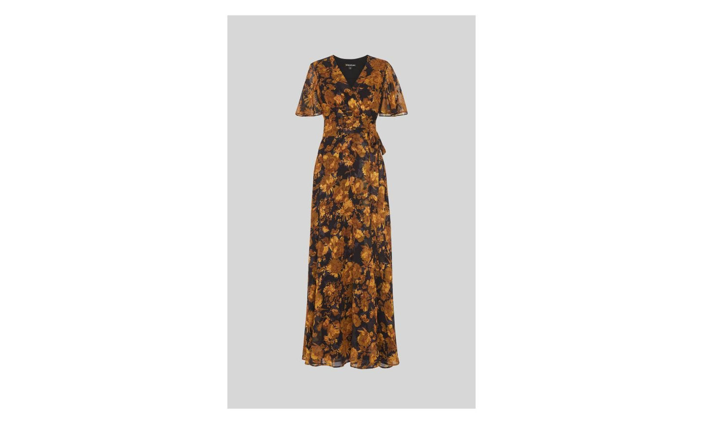 WHISTLES Wrap Devore Maxi Dress Yellow/Multi Floral UK4 RRP319 BNWT