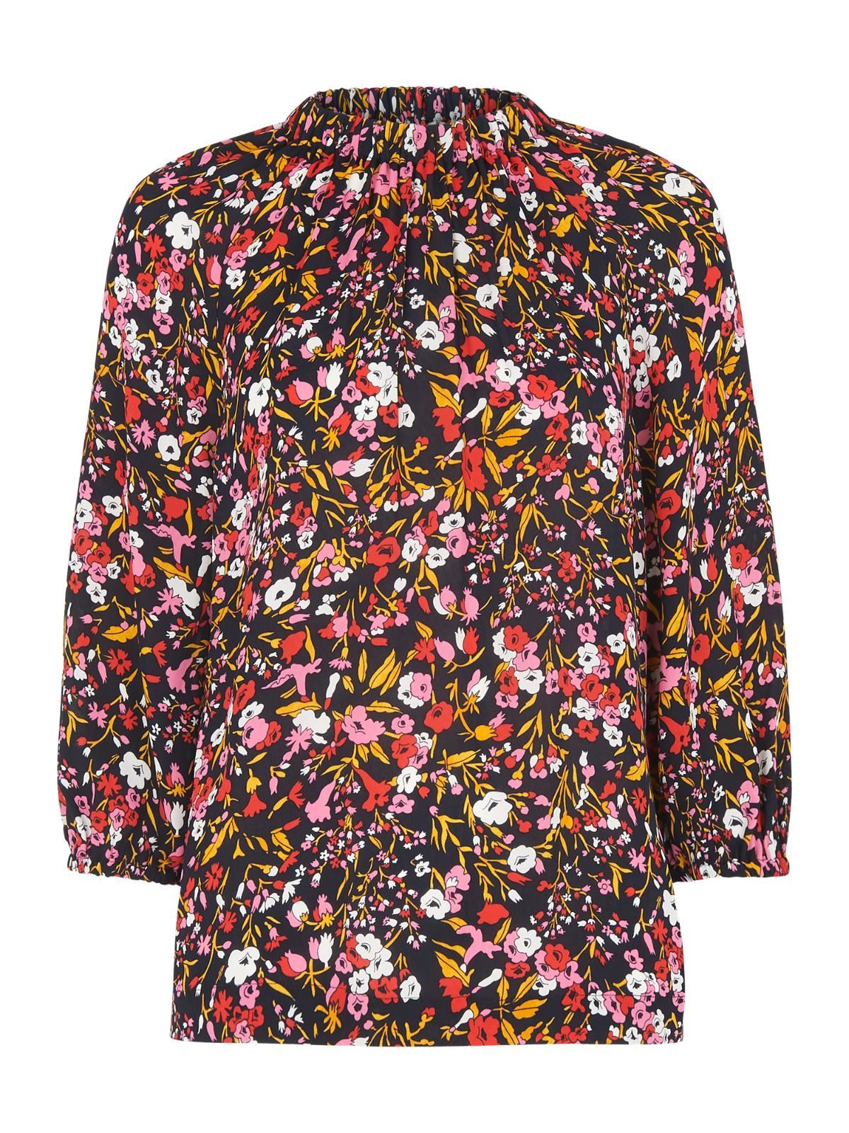 WHISTLES Ladies Cami Floral Meadow Top Pink Multi Pleated Front UK4 RRP119 BNWT