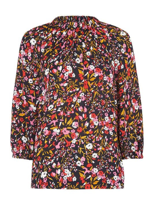WHISTLES Ladies Cami Floral Meadow Top Pink Multi Pleated Front UK4 RRP119 BNWT