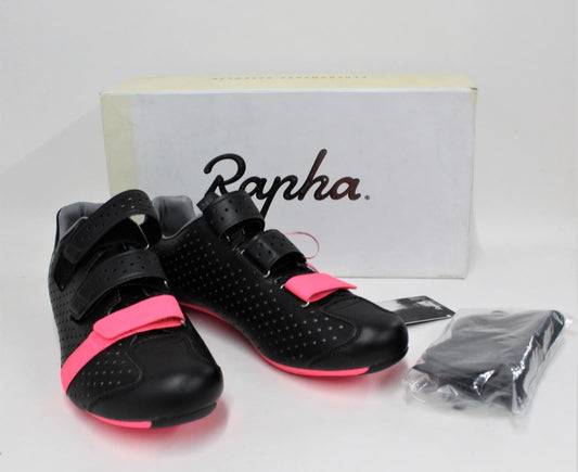 RAPHA Men's Black Pink Three Strap Climber Cycling Shoes UK12.5 EU48 BNIB