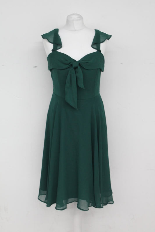PHASE EIGHT Ladies Jade Knee Length Strappy Bow Detail Kendall Dress UK12 NEW