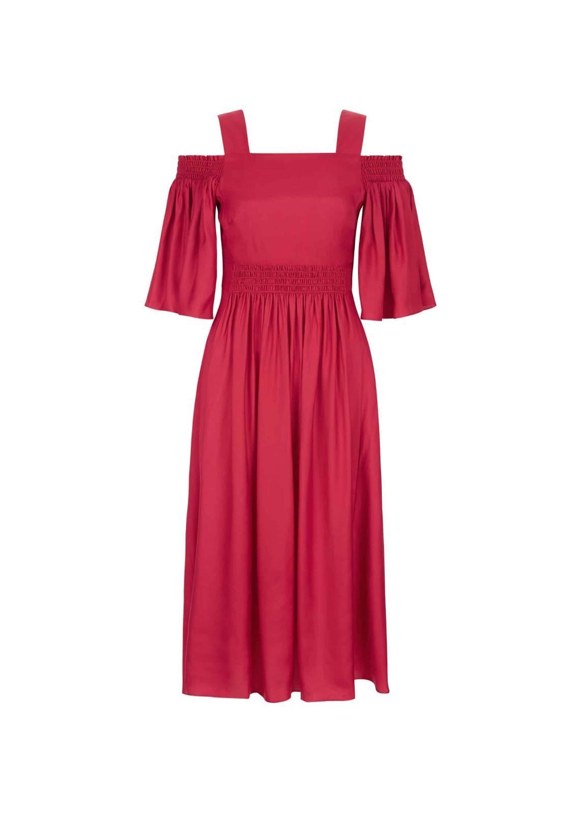 Hobbs Sienna Fit & Flare Dress Raspberry Size UK8 RRP179