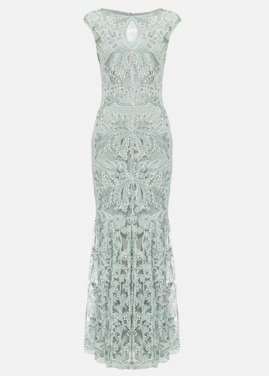 PHASE EIGHT Ladies Peppermint Green Paige Tapework Lace Maxi Dress UK6 BNWT