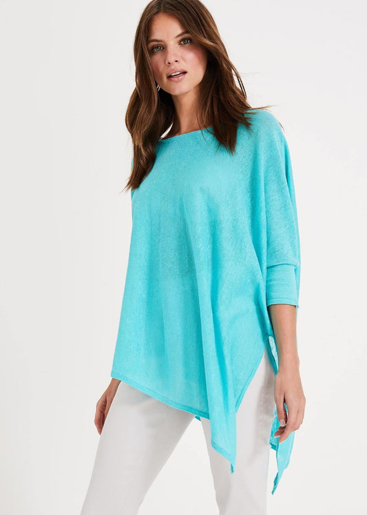 Phase Eight Melinda Linen Knit Tunic Top Lagoon XS RRP59