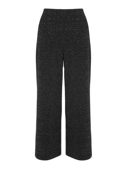 WHISTLES Ladies Black Metallic Wide Leg Relaxed Fit Trouser UK4 BNWT RRP119