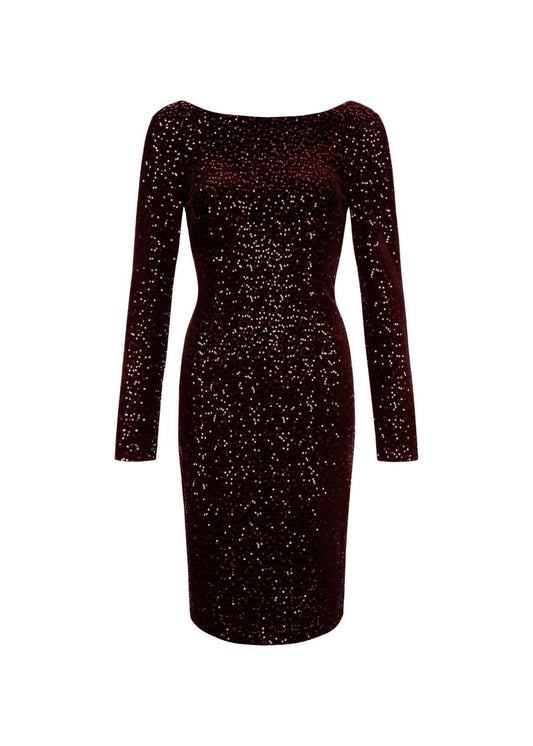 Hobbs Sawyer Shift Dress Plum Black Size UK6 RRP199