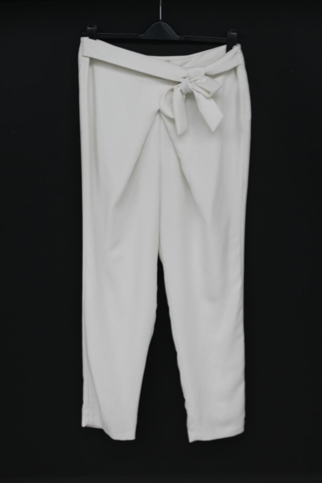 HOBBS Ladies Ivory Self Tie Belt Tapered Leg Sundas Trousers UK16 NEW RRP119