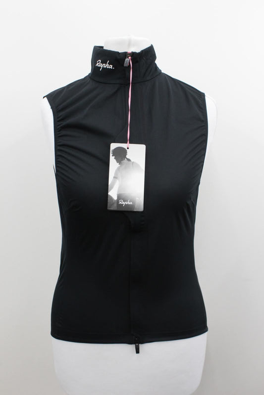 RAPHA Ladies Black Souplesse Lightweight Sleeveless Zip-Up Rain Gilet 2XS BNWT
