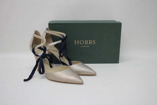 HOBBS Ladies Blush Pink Leather Snake Skin Gabriella Court Shoes UK7 BNIB