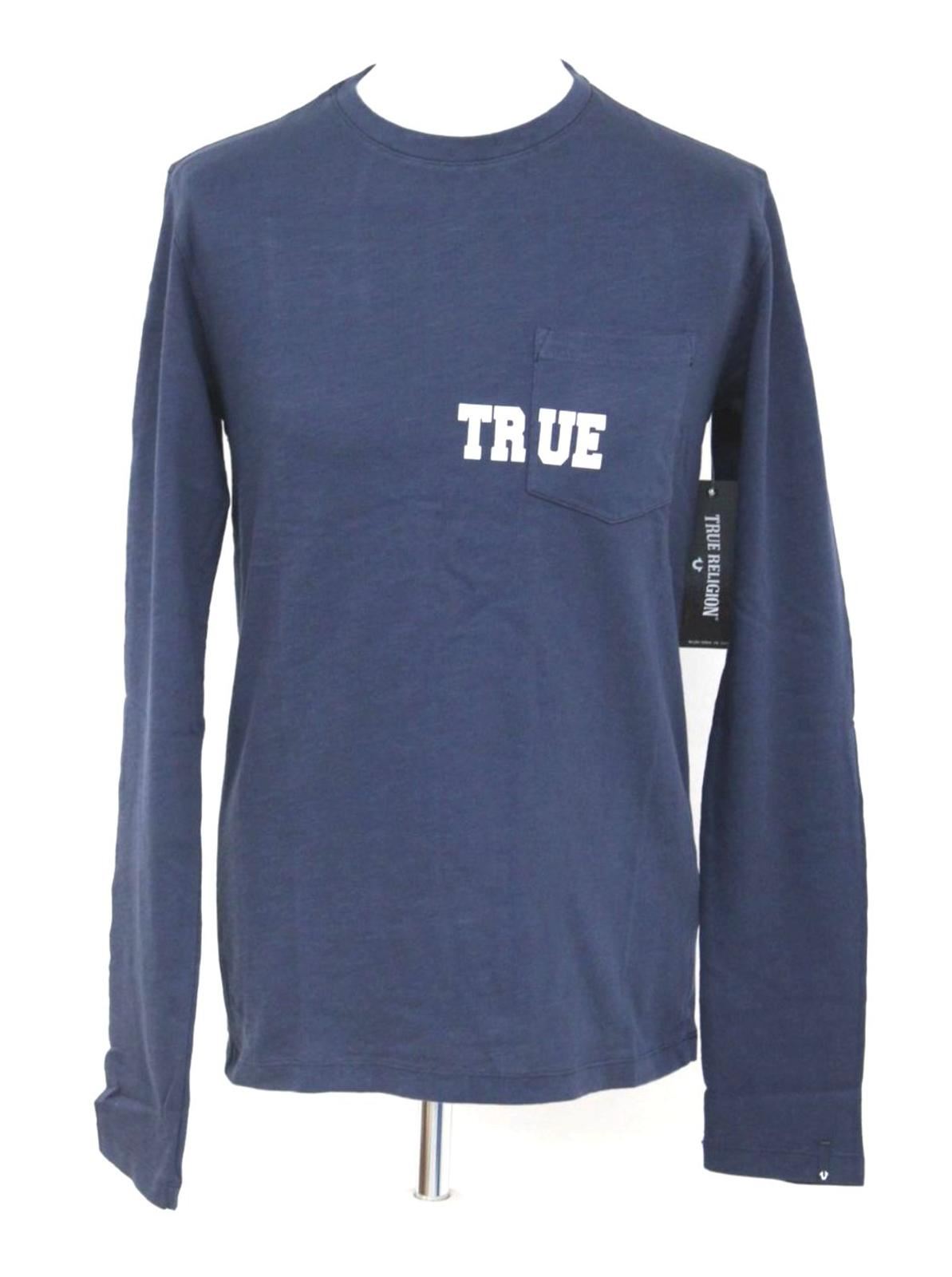 TRUE RELIGION Men's Navy Blue True Pocket Long Sleeve Top T Shirt S RRP79 BNWT