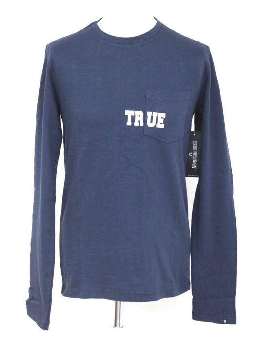 TRUE RELIGION Men's Navy Blue True Pocket Long Sleeve Top T Shirt S RRP79 BNWT