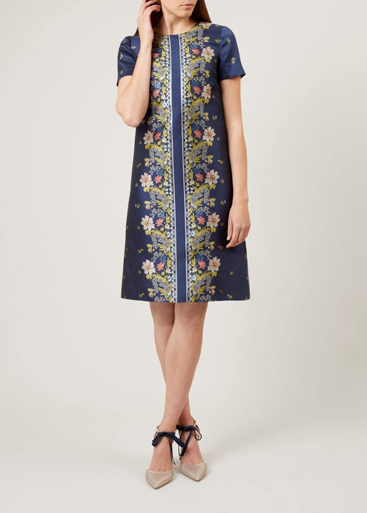 Hobbs Augusta Shift Dress Navy Multi Size UK6 RRP249