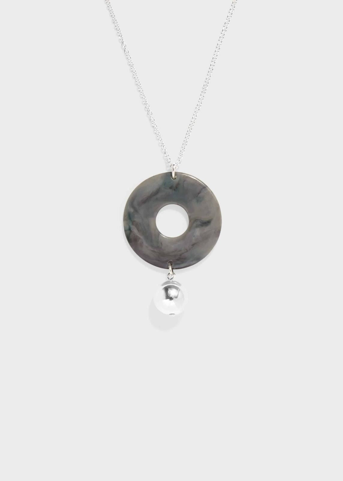 Phase Eight Anya Bead Pendant Necklace Grey/Silver RRP29