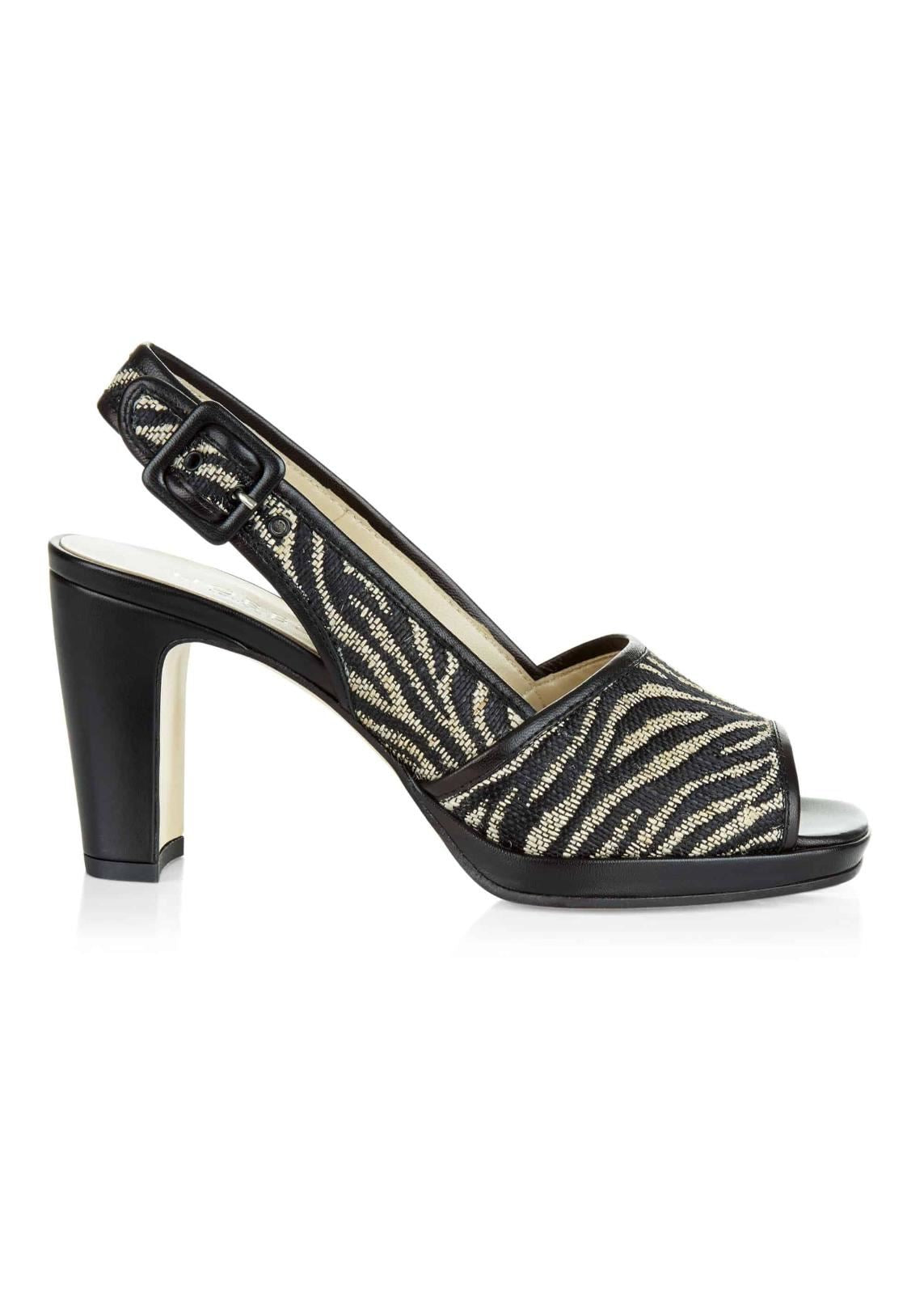 Hobbs Rebecca Sandal Shoe Zebra Black EU37 UK4 RRP149