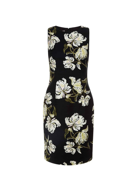 Hobbs Moira Shift Dress Black Multi Size UK8 RRP149