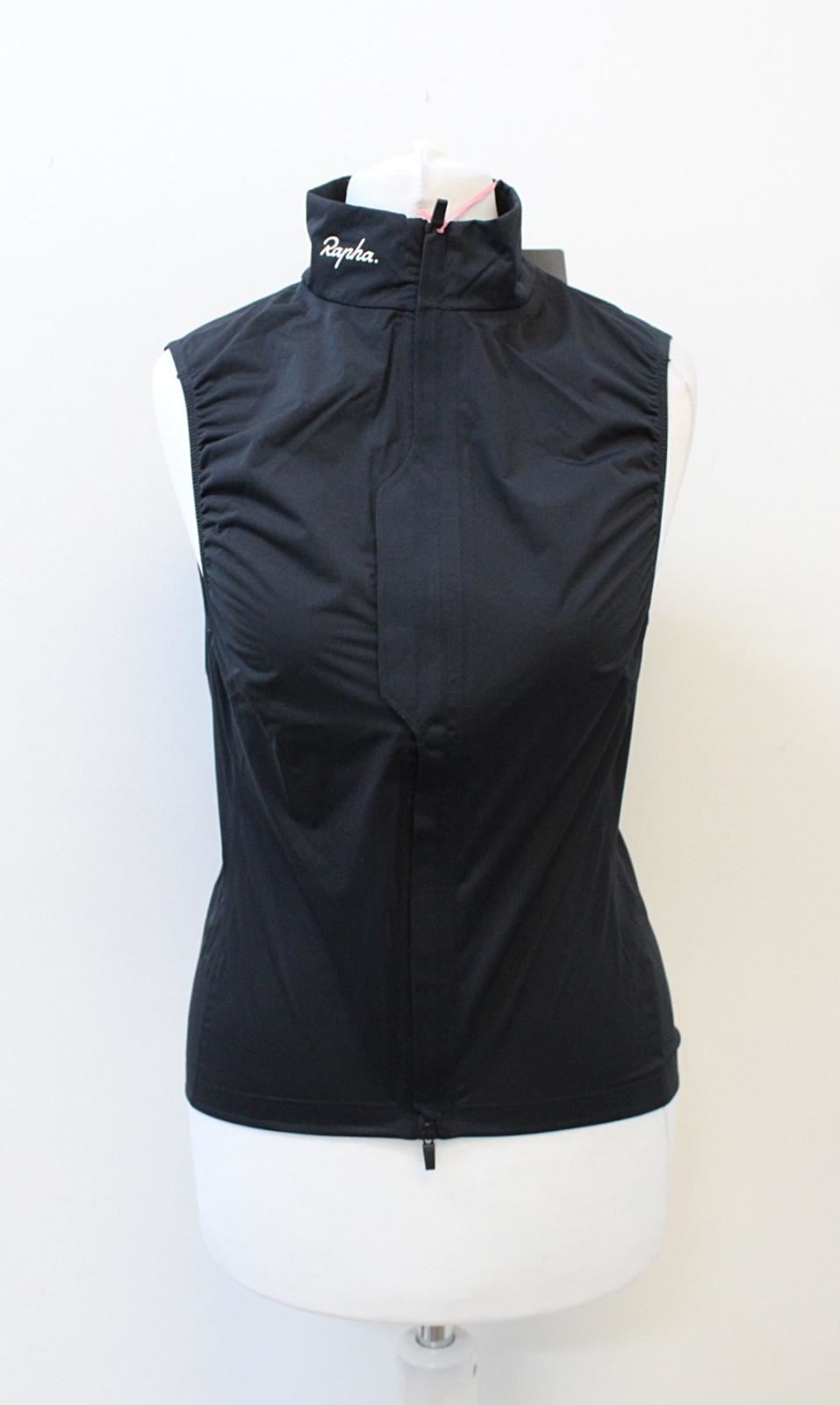 RAPHA Ladies Souplesse Lightweight Rain Cycling Gilet Black/White XS BNWT RRP140