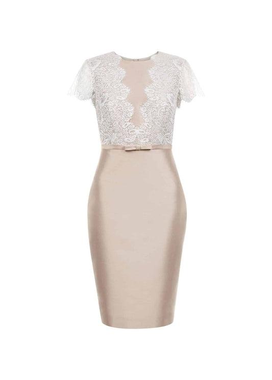 Hobbs Viv Shift Dress Oyster Mul Size UK6 RRP269