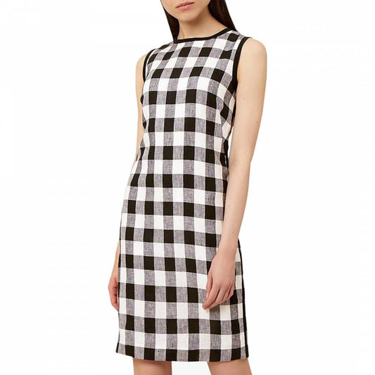 HOBBS Ladies Blue & White Check Sleeveless Shift Cocos Dress Size UK14 BNWT