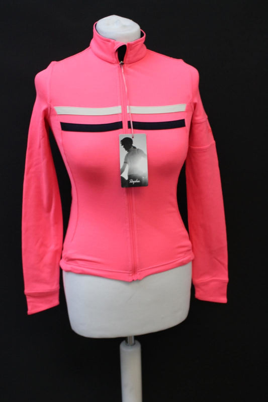 RAPHA Ladies Pink Long Sleeve High Collared Zip Brevet Cycling Jersey XXS BNWT