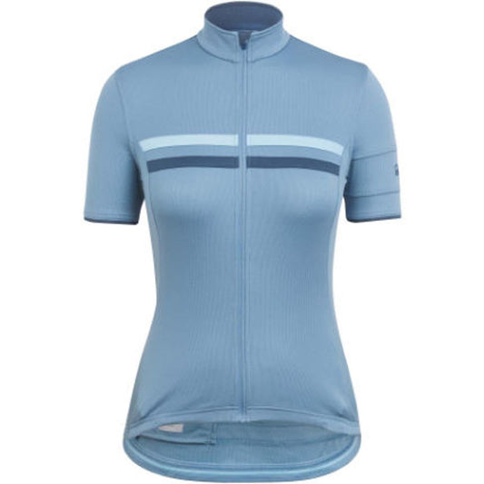 RAPHA Ladies Grey Blue Short Sleeve Zip Front Brevet Cycling Jersey XS BNWT