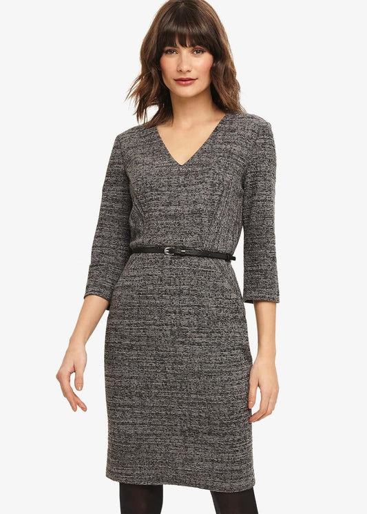 Phase Eight Marisa Metallic Sheath Dress Grey Size UK18 RRP89
