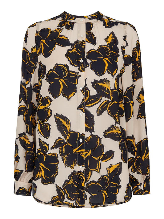 WHISTLES Ladies Ivory Tropical Flower Silk Buttoned Shirt Size UK4 BNWT RRP159