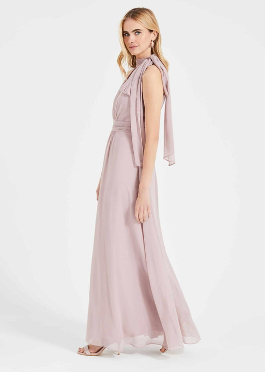 Phase Eight Keziah Keyhole Maxi Maxi Dress Misty Mauve Size UK10 RRP150