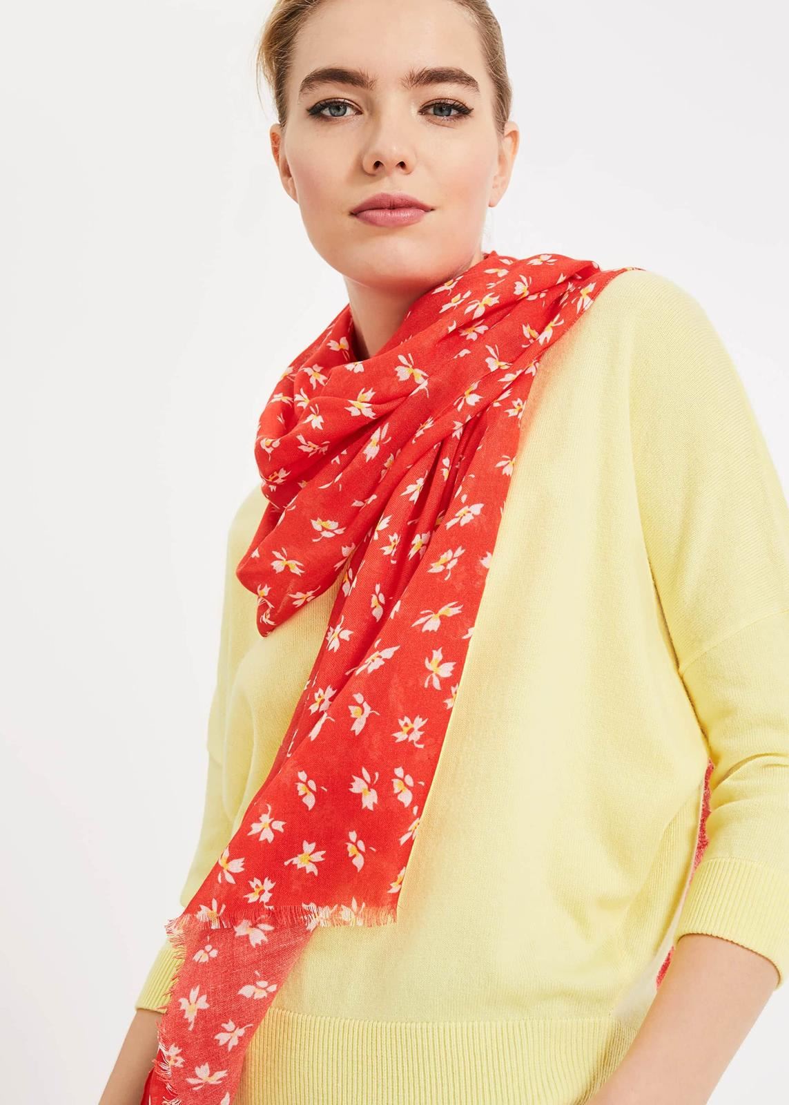 Phase Eight Franca Ditsy Floral Scarf Red RRP39