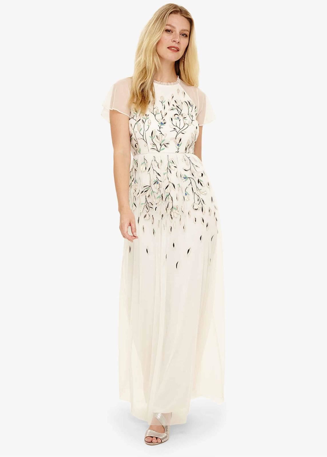 Phase Eight Colette Embroidered Maxi Long Dress Ivory Multi Size UK8 RRP275