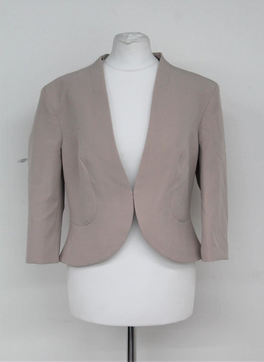PHASE EIGHT Ladies Latte Beige Cropped Tammy Pea Jacket UK14 NEW RRP120