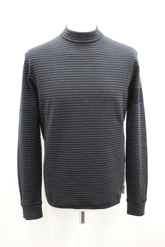 RAPHA Men's Black Merino Wool Stand Collar Striped Cycling Jumper 2XL BNWT