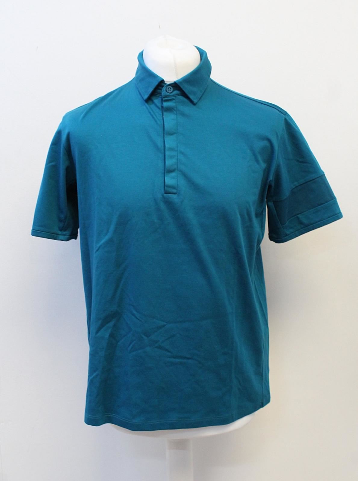 RAPHA Men's Essential Short Sleeve Cycling Polo Shirt Dark Blue Green L NEW