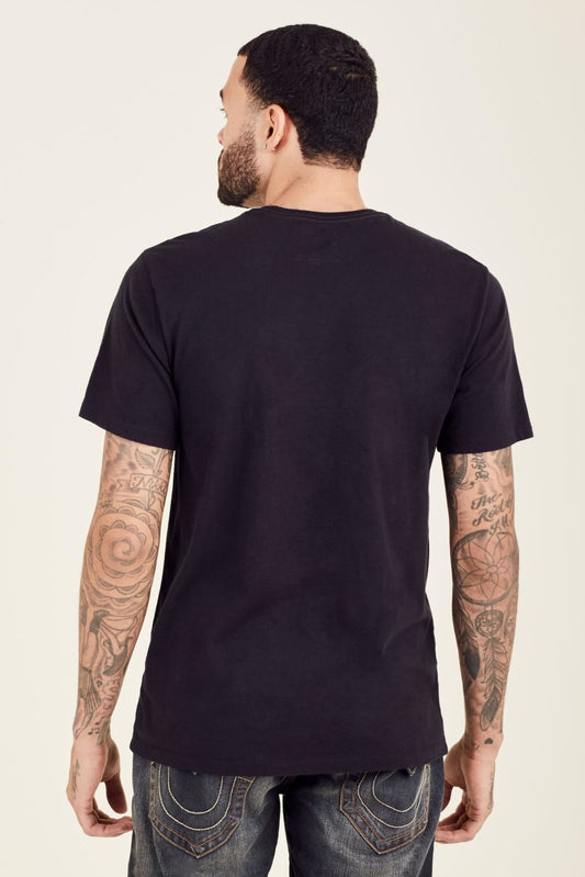 TRUE RELIGION Men's Pitch Black Tonal Buddha Short Sleeve T-Shirt XS BNWT RRP59
