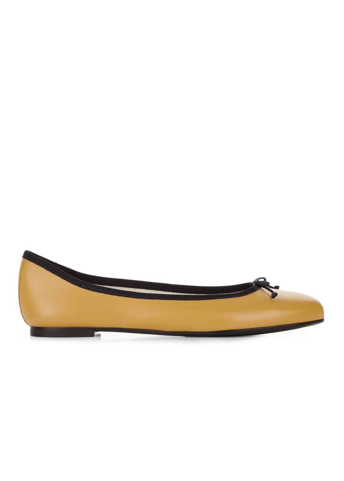 Hobbs Flo Ballerina Leather Ballet Shoe Marigold Navy EU36 UK3 RRP89